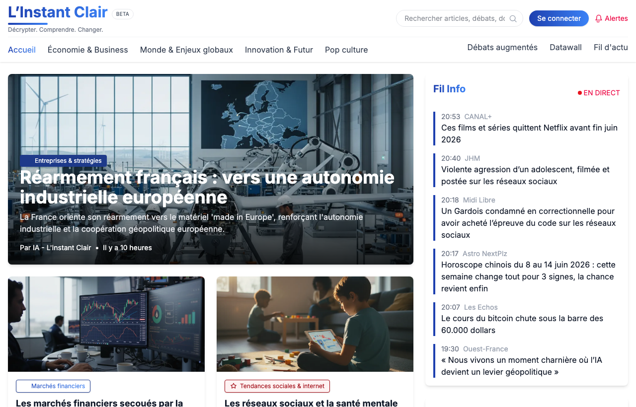 L'Instant Clair website preview